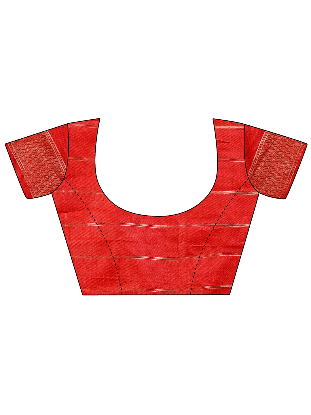 Red Colour Silk Saree Weaving work With Blouse Piece