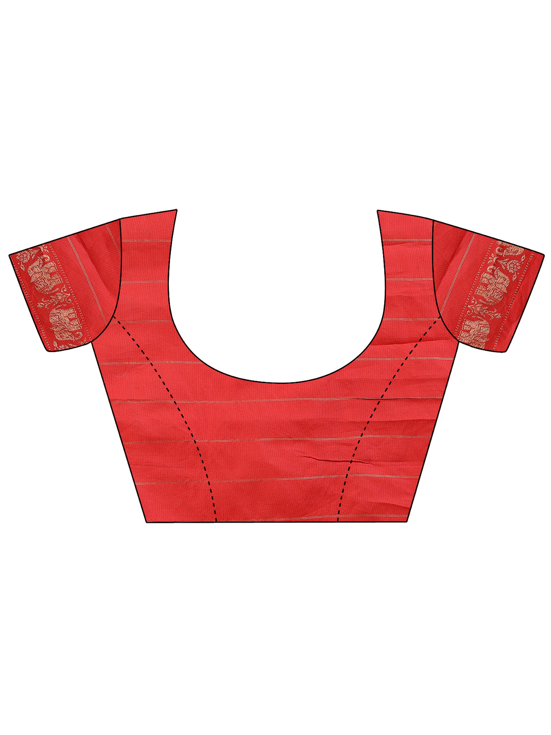 Red Colour Silk Saree Weaving work With Blouse Piece