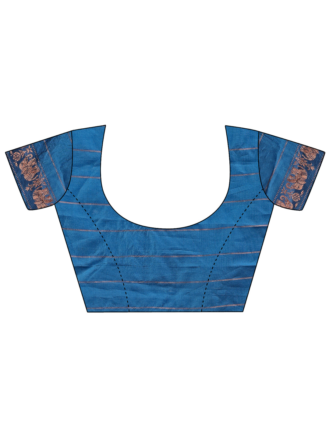 Blue Colour Silk Saree Weaving work With Blouse Piece