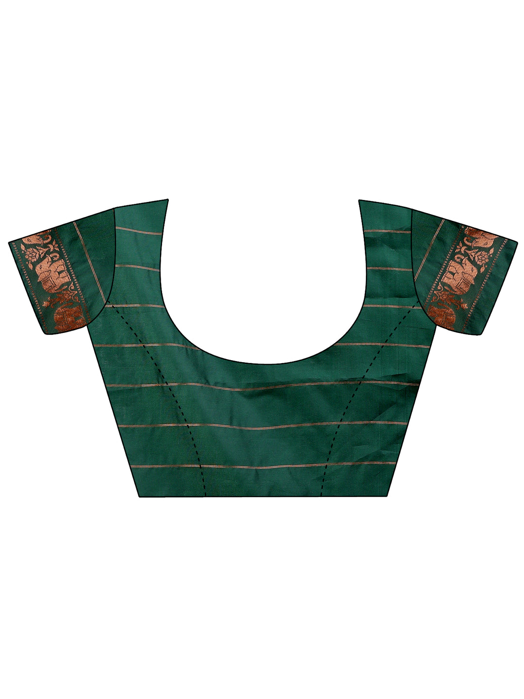 Green Colour Silk Saree Weaving work With Blouse Piece