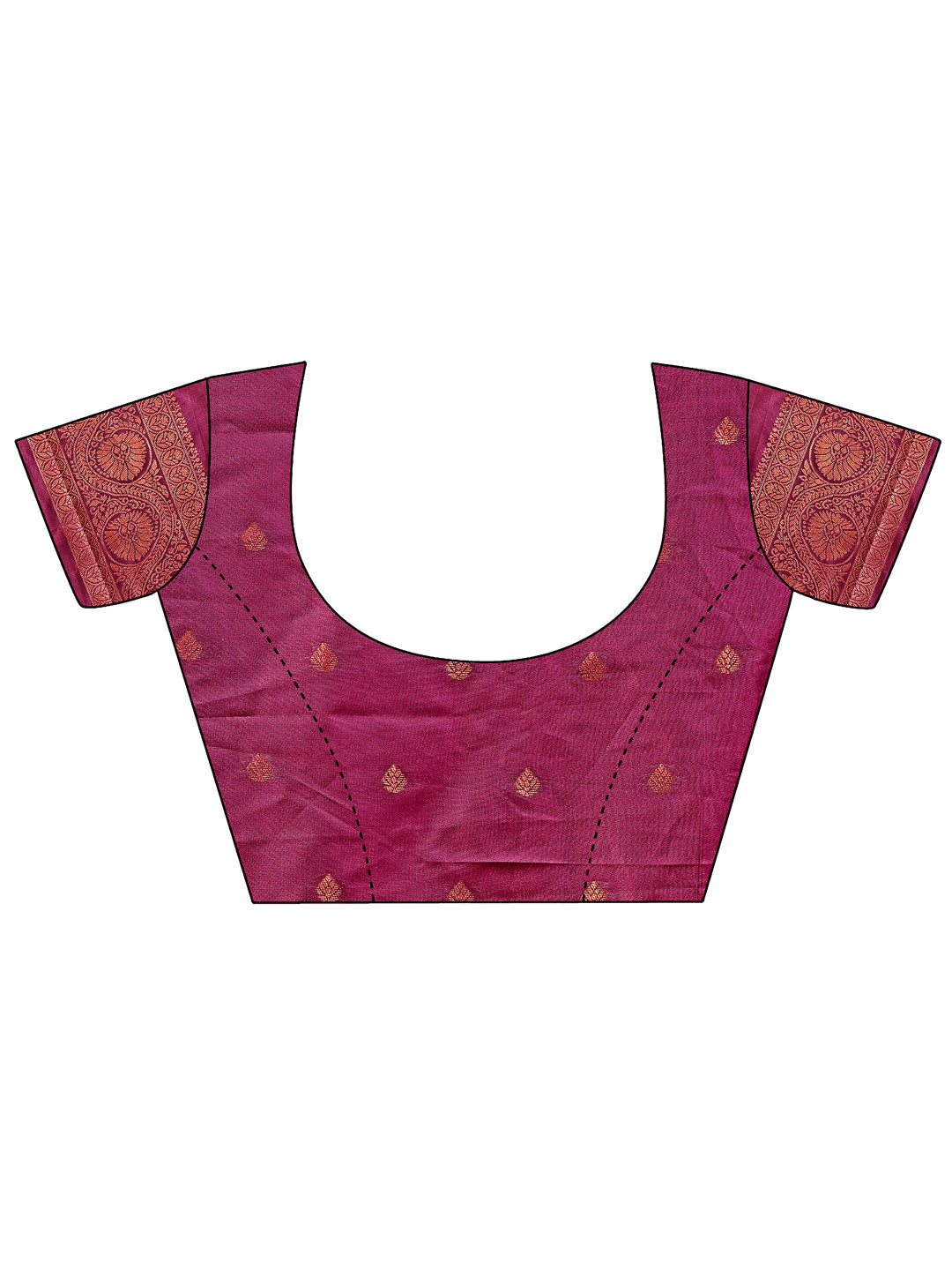 Purple Colour Silk Saree Weaving Work With Blouse Piece