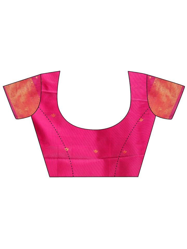 Magenta Colour Banarasi silk Saree Weaving Work With Blouse Piece
