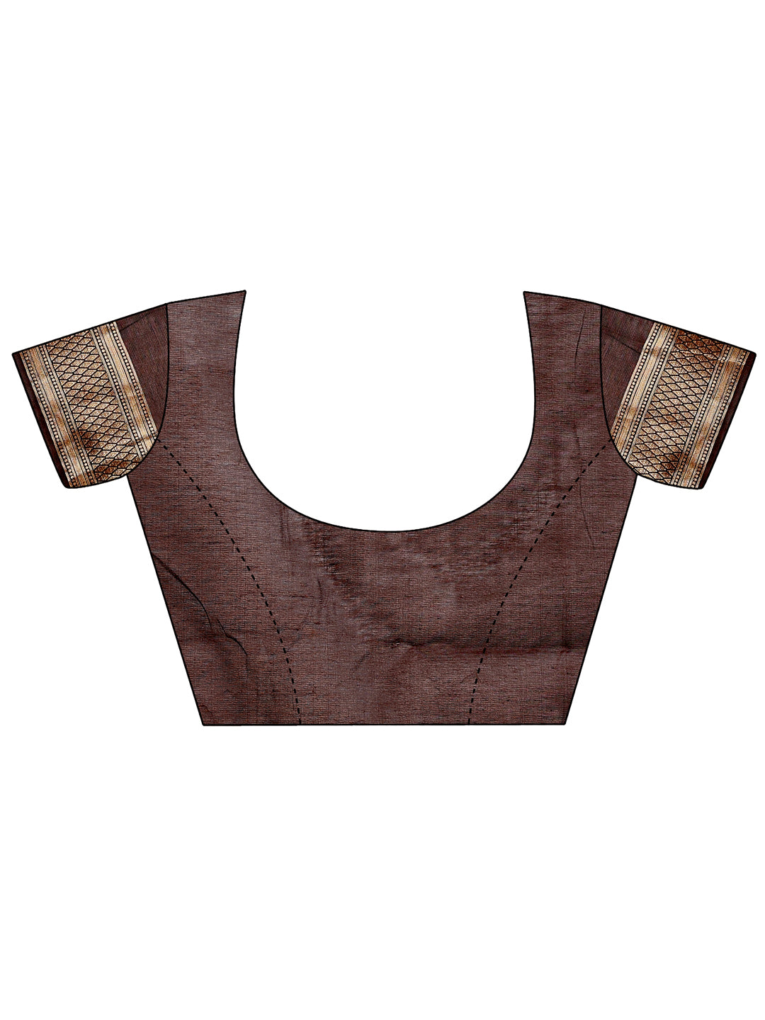 Brown Colour Linen Cotton Printed Work Saree With Blouse Piece