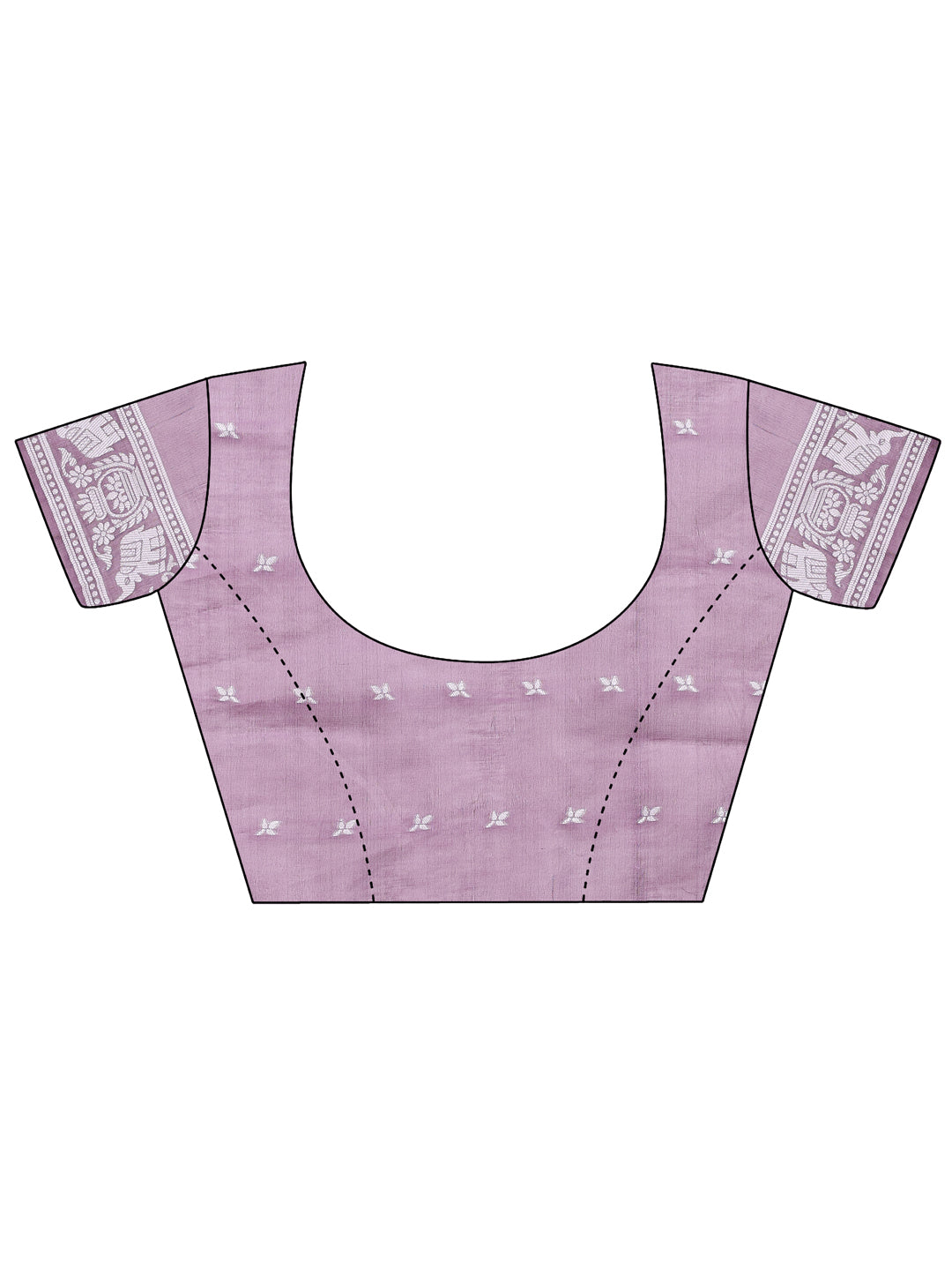 Purple Colour Linen Cotton Printed Work Saree With Blouse Piece