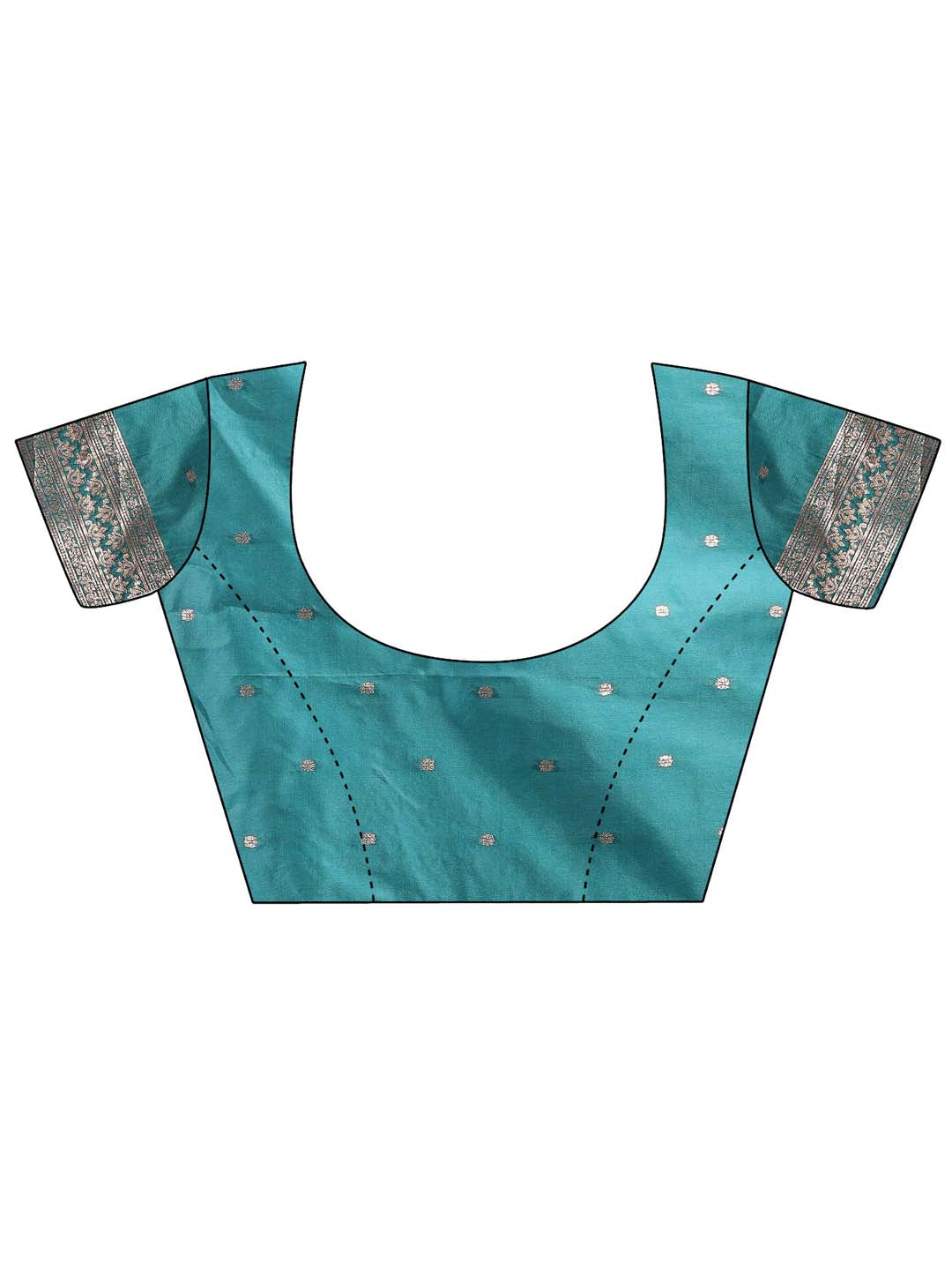 Sea Green Colour Banarasi Silk Weaving Work Saree With Blouse Piece