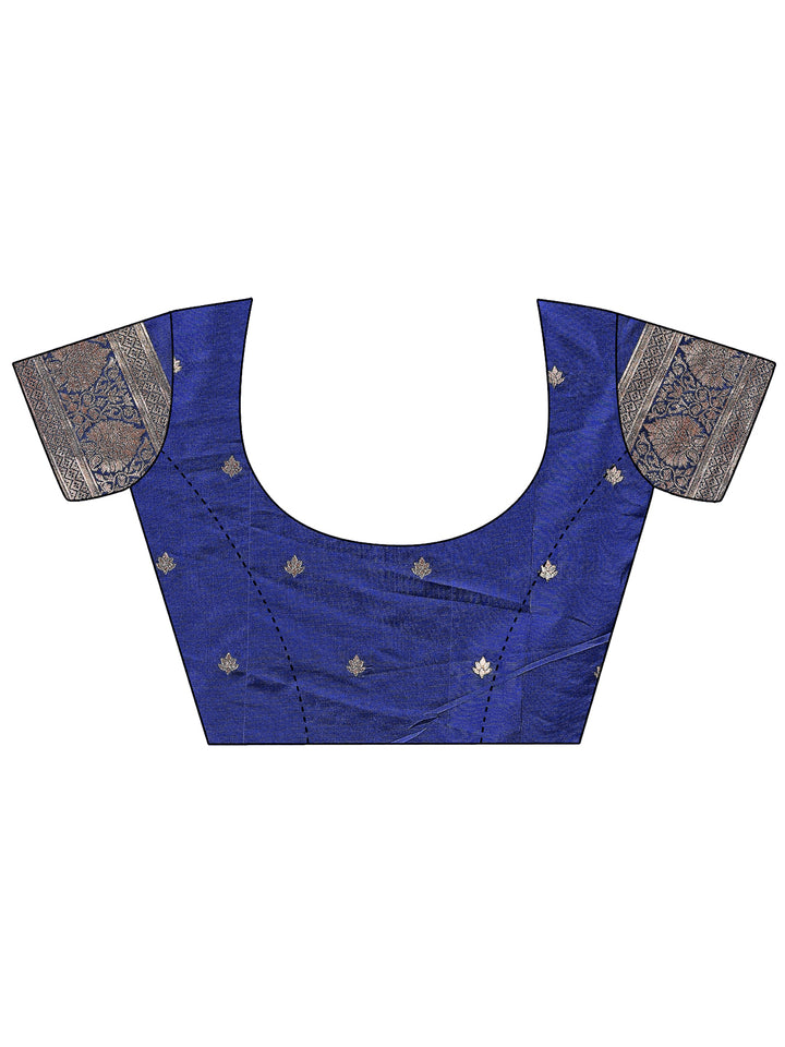 Navy Blue Colour Silk Saree Weaving Work With Blouse Piece