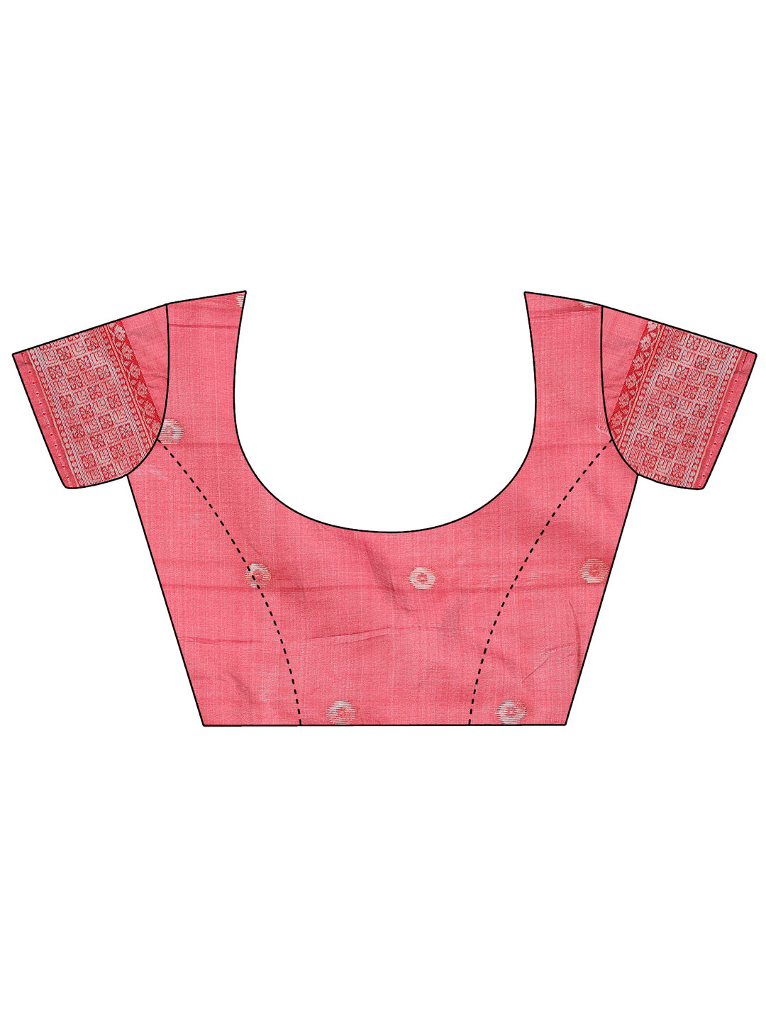 Peach Colour Linen Cotton Printed Work Saree With Blouse Piece