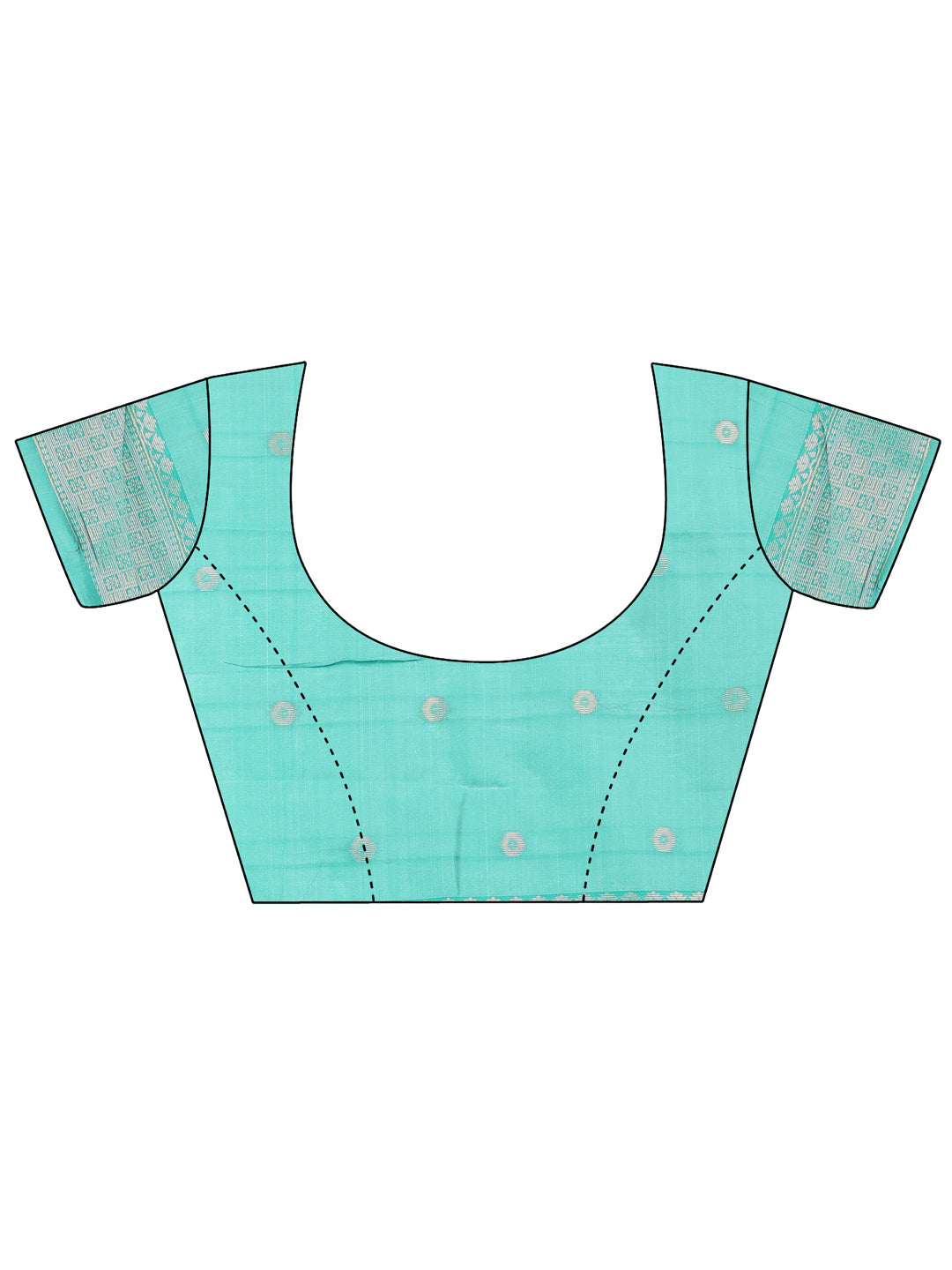 Sea Green Colour Linen Cotton Printed Work Saree With Blouse Piece
