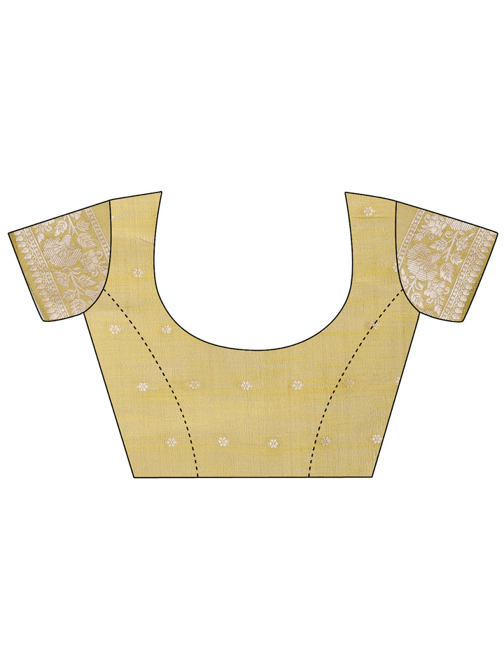 Mustard Colour Linen Cotton Saree Printed Work With Blouse Piece