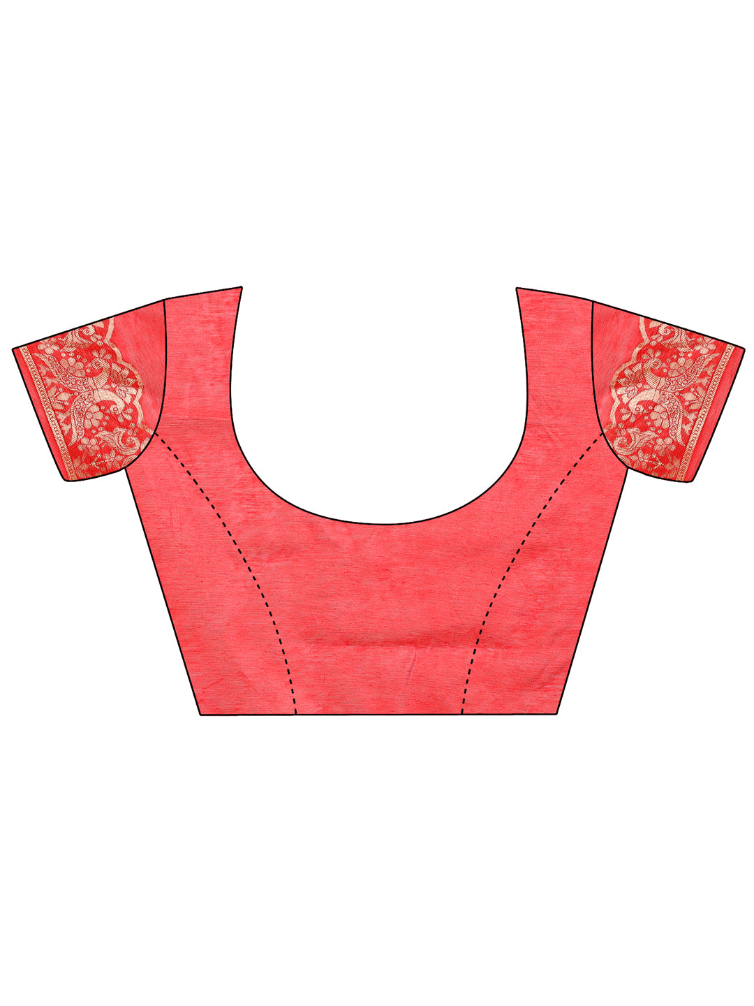 Red Colour Linen Cotton Printed Work Saree With Blouse Piece