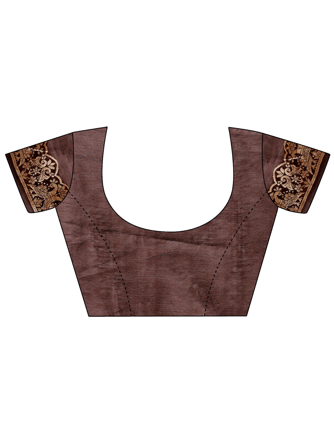 Brown Colour Linen Cotton Printed Work Saree With Blouse Piece