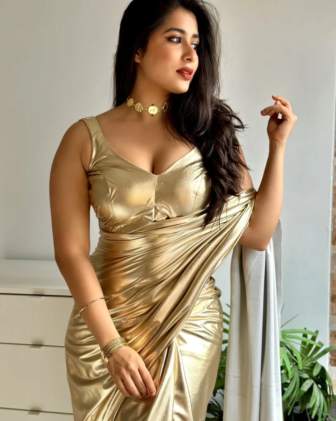 Premium Lilac unicorn Chromatic Designer Saree golden