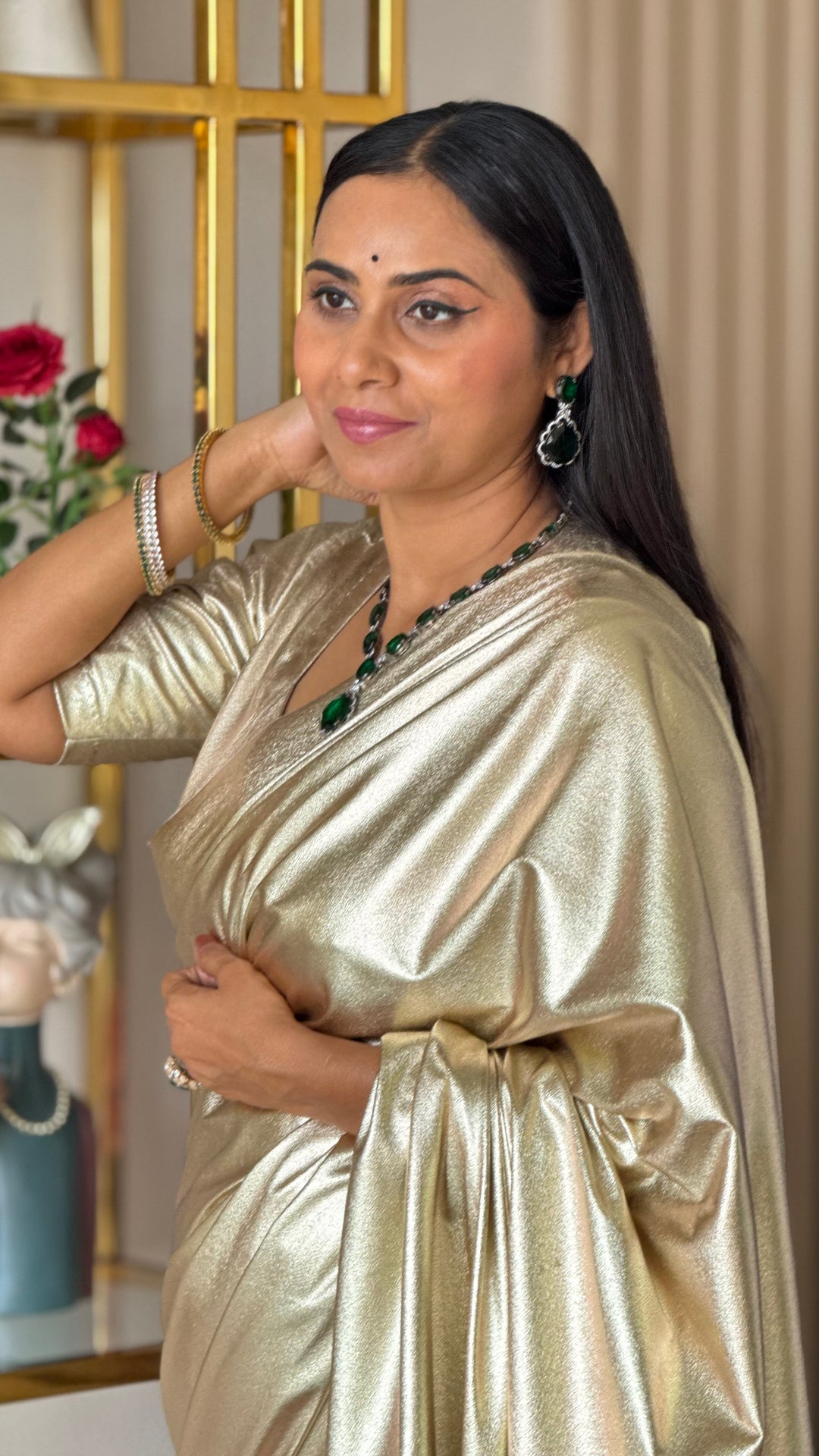 Premium Lilac unicorn Chromatic Designer Saree golden