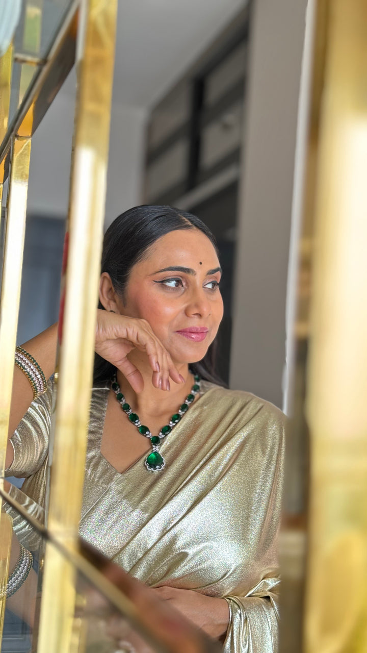 Premium Lilac unicorn Chromatic Designer Saree golden