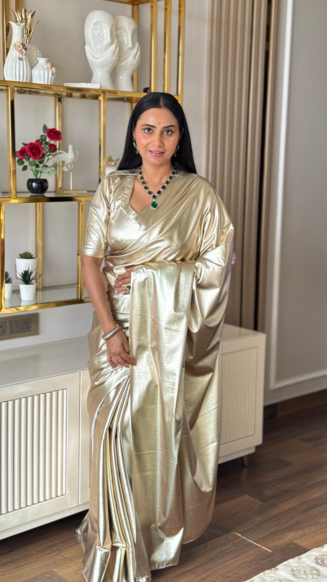 Premium Lilac unicorn Chromatic Designer Saree golden