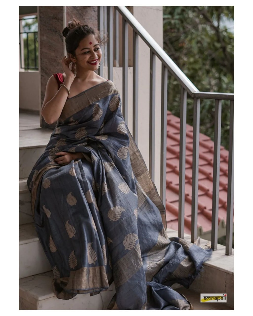 Grey Color Banarsi Soft Silk Saree With Copper Jari Weaving Saree