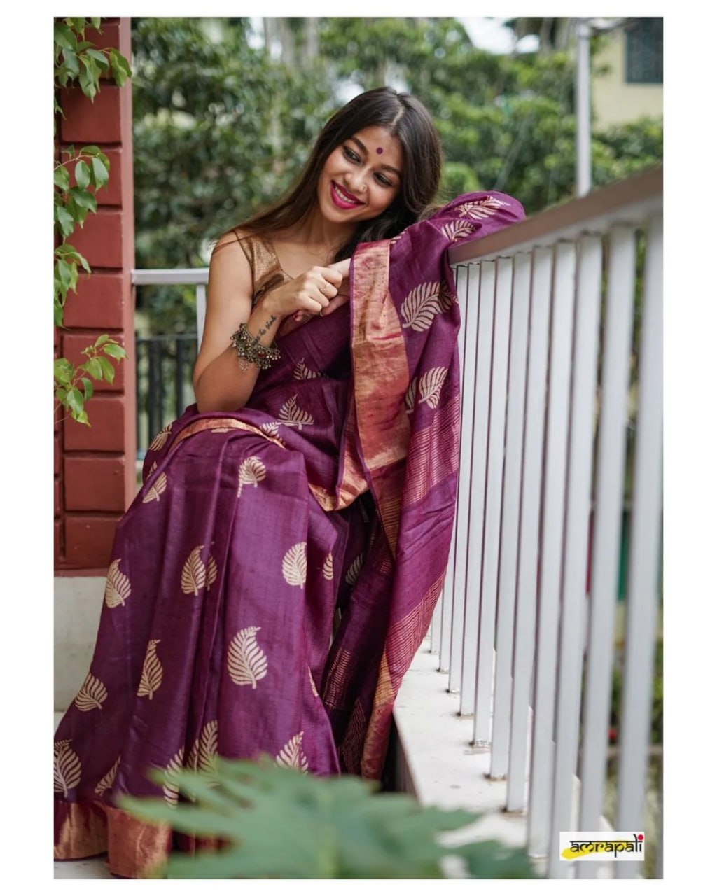 Purple Color Banarsi Soft Silk Saree With Copper Jari Weaving Saree