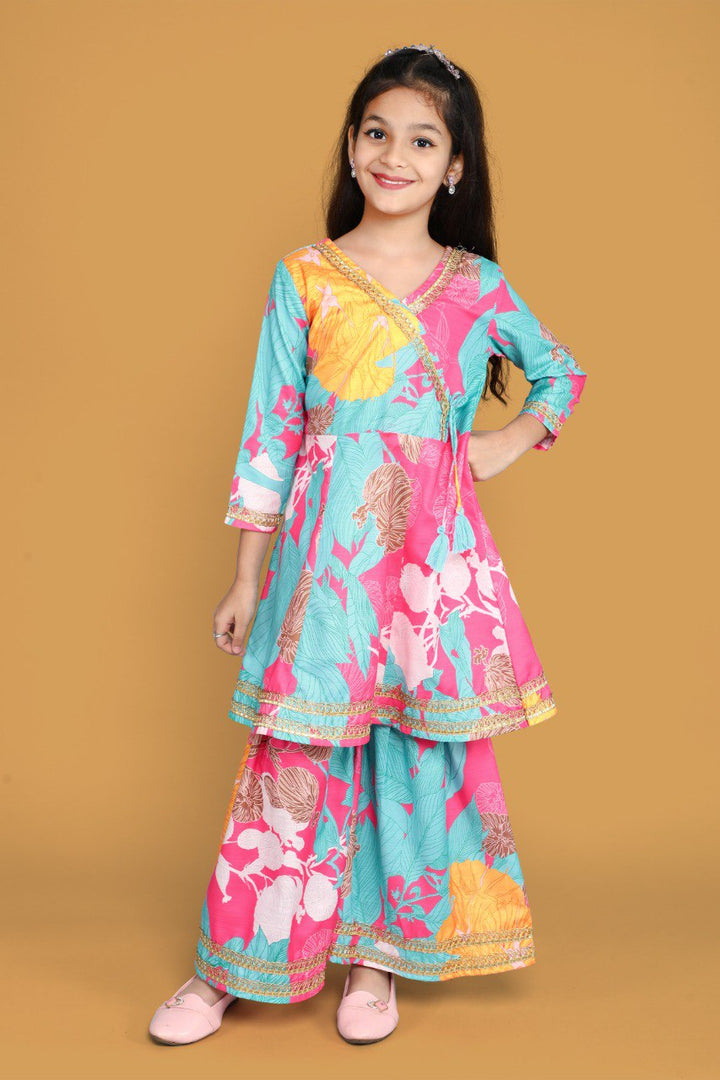 Multi Colour Reyon Printed Codding Lace With Anarkali-Style Suit