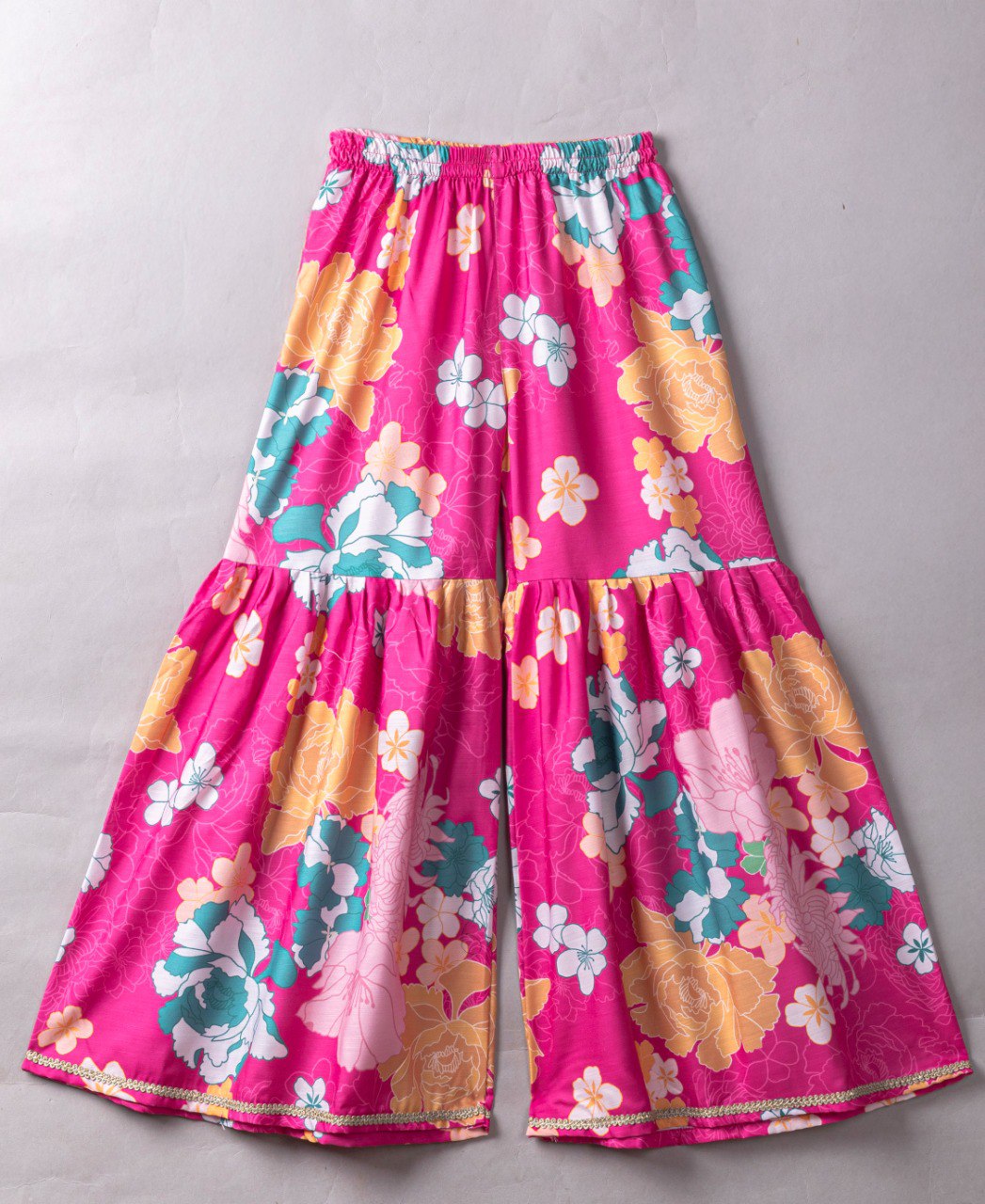 Pink Colour Reyon Printed Codding Lace With Anarkali-style suit