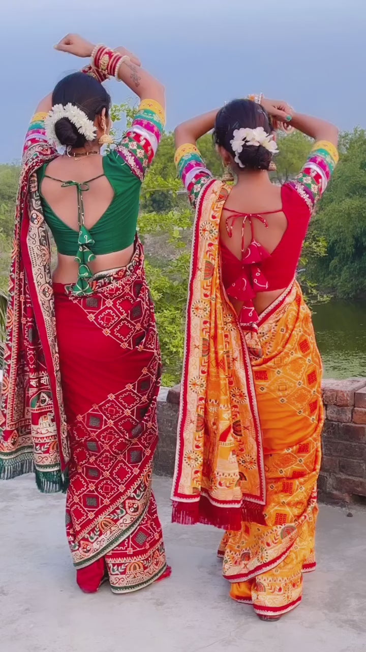 Shubh Laabh Maroon Panetar Patola Saree For wedding And Party Wear Saree