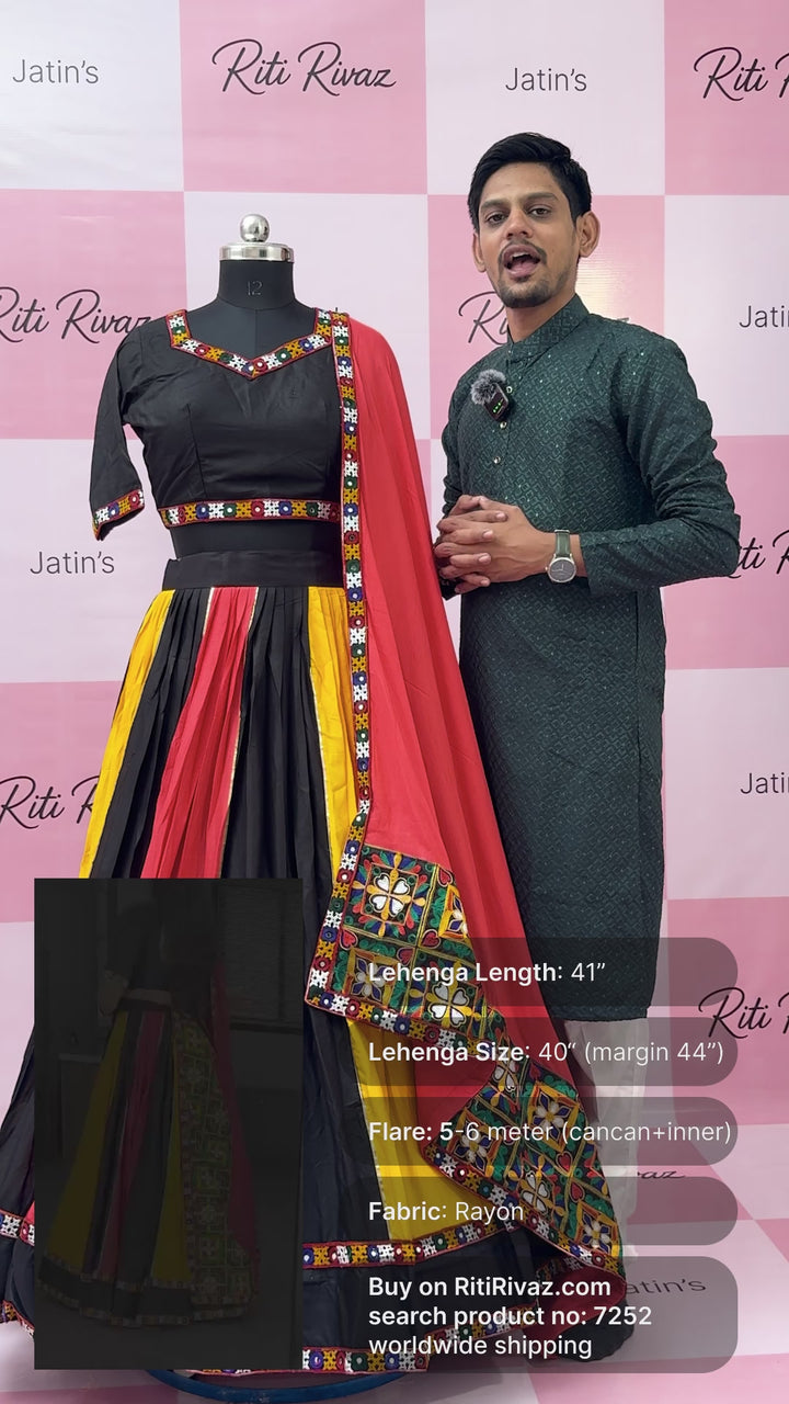 Navratri Lehenga Festival Wear Pure Rayon Multi color lehenga choli Garba Dress Chaniya Choli for women Ghagra choli Ready to Wear lehenga