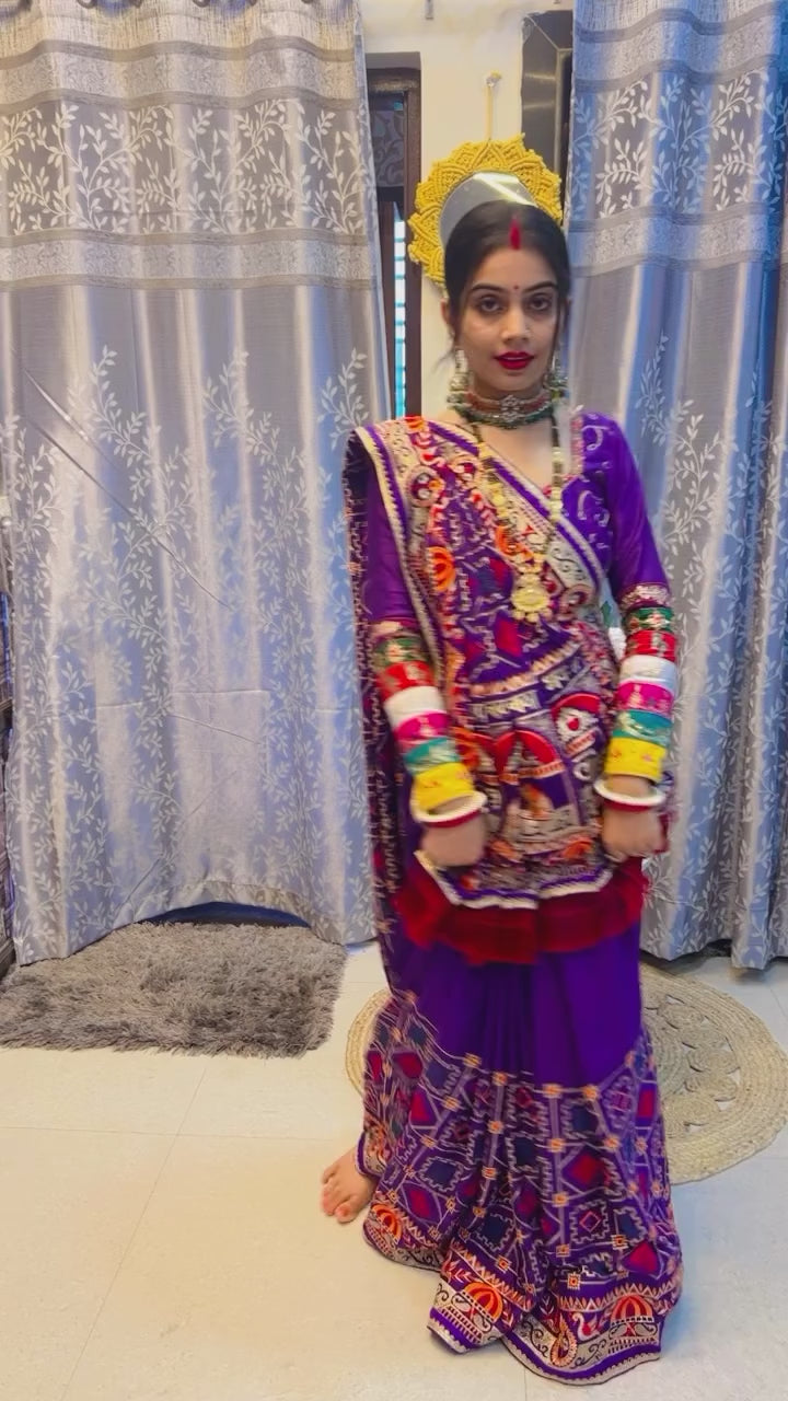 Shubh Laabh Purple Panetar Saree For wedding And Baby Shower Special Collection
