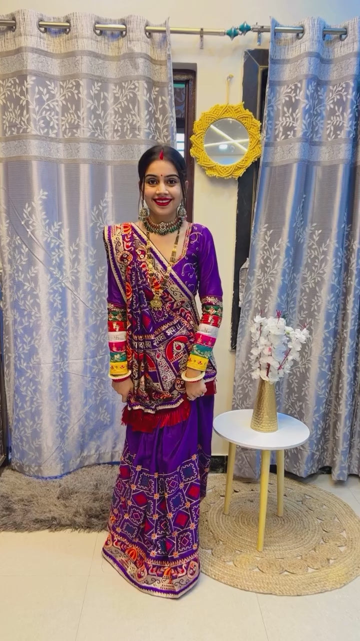 Shubh Laabh Purple Panetar Saree For wedding And Baby Shower Special Collection