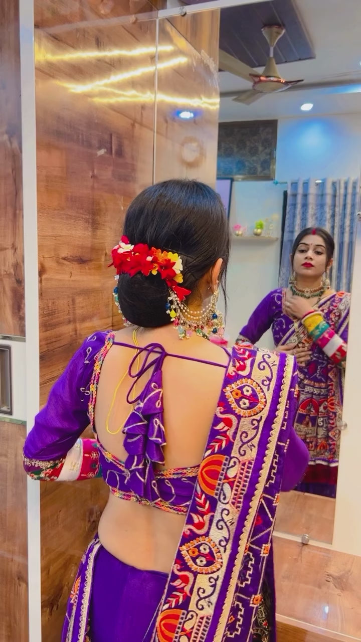 Shubh Laabh Purple Panetar Saree For wedding And Baby Shower Special Collection