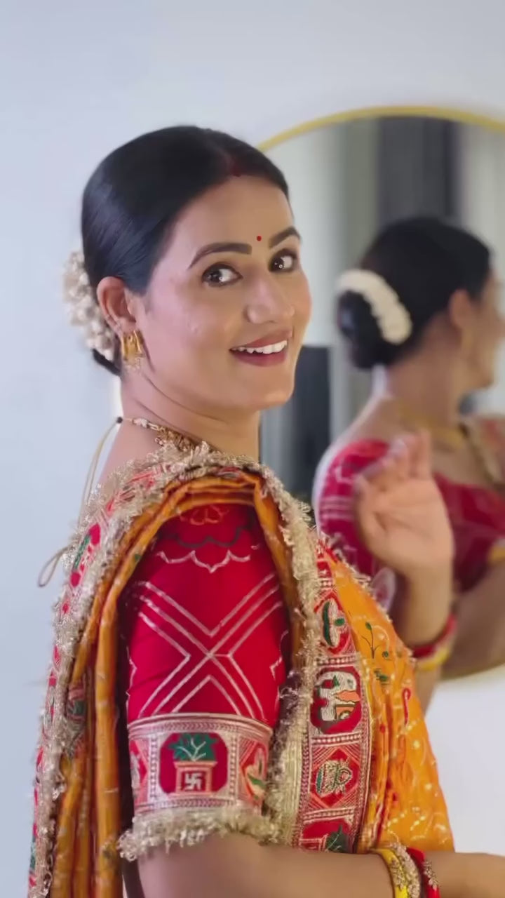 Yellow Colour Vat Savitri Special Embroidered Saree