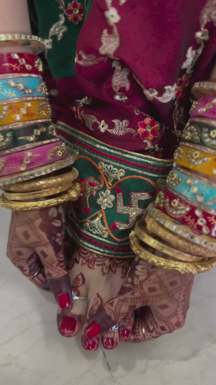 Shubh Laabh Green Maroon Panetar Patola Saree | Wedding | Special Occasion | Puja | Baby Shower