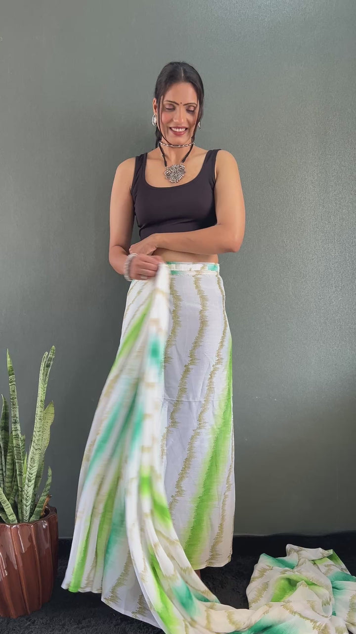 Green Color Rangoli Silk Saree With Beautiful Blouse