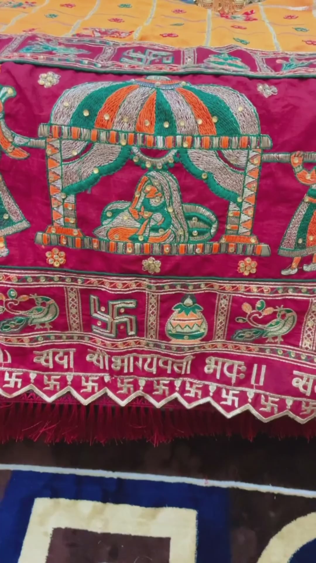 Orange Yellow Maroon Colour Sakshi Singh Embroiderd Panter Patola Saree For Special Occasion