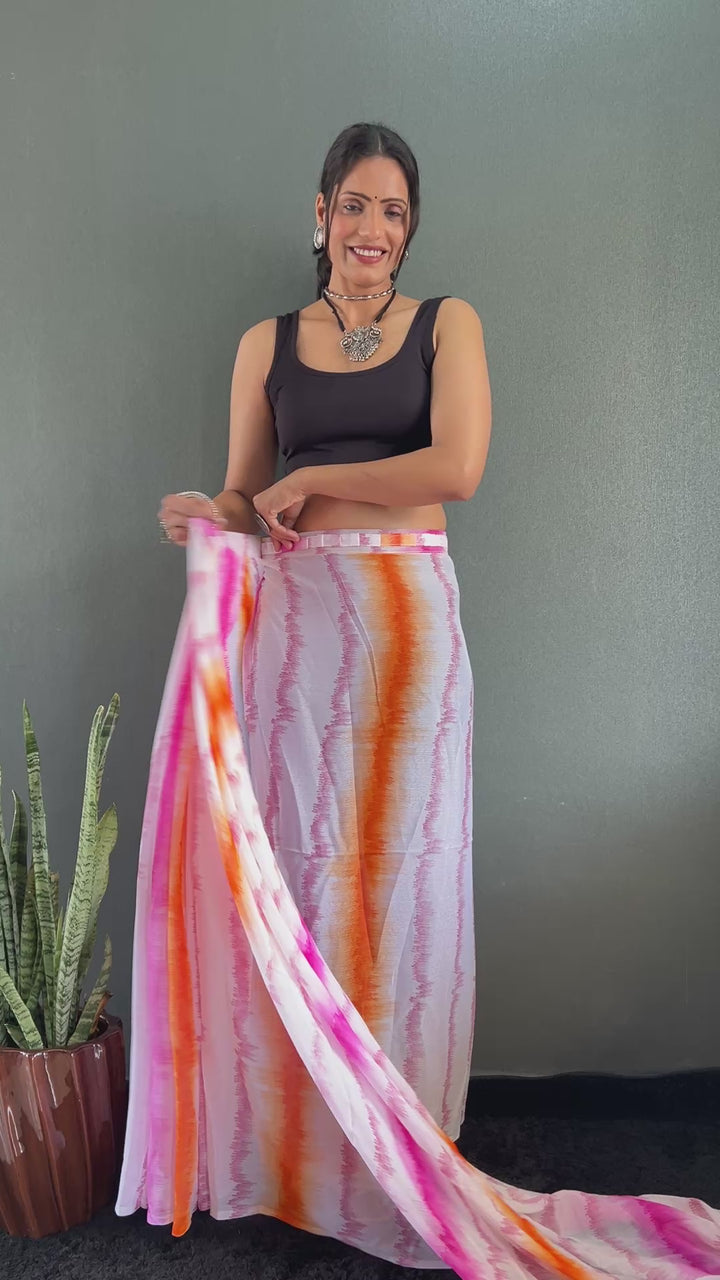Pink Color Rangoli Silk Saree With Beautiful Blouse