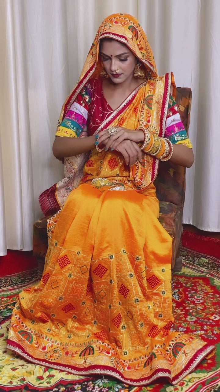 Shubh Laabh Yellow Panetar Patola wedding And Party Wear Saree
