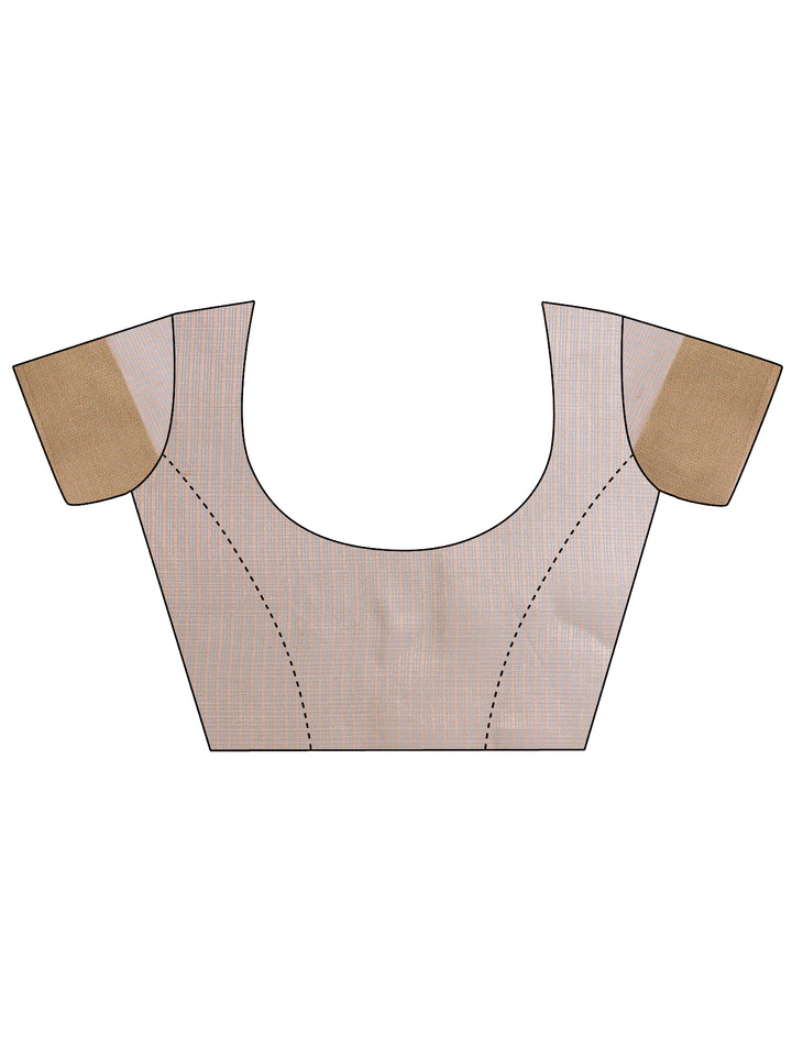Brown Colour Organza Saree Weaving Work With Blouse Piece