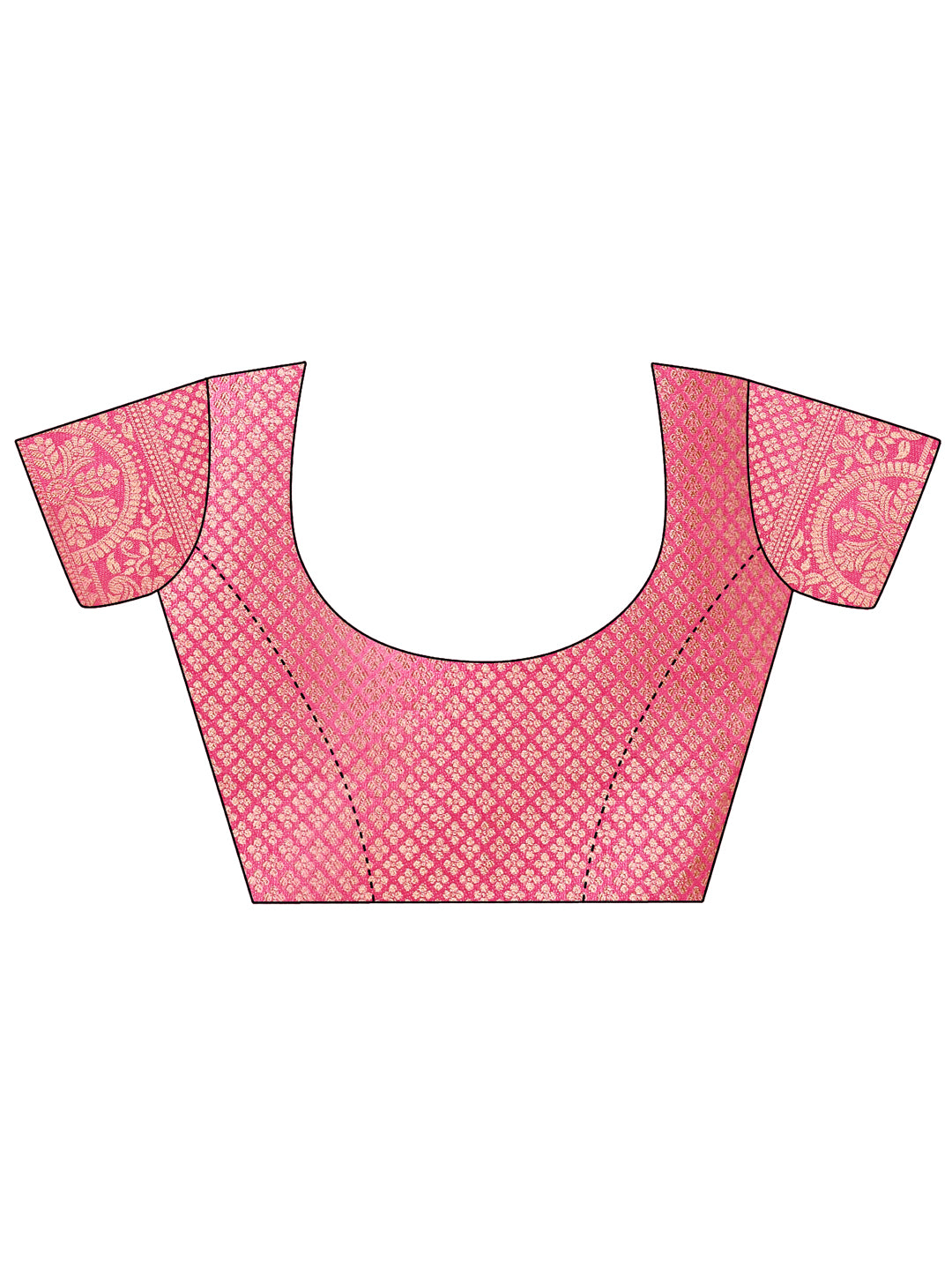 Pink Colour Organza Saree Weaving work With Blouse Piece