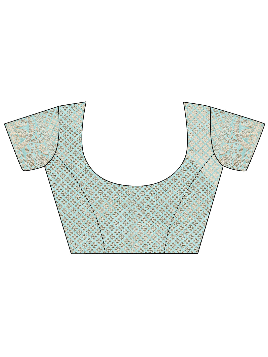 Teal Colour Organza Saree Weaving work With Blouse Piece
