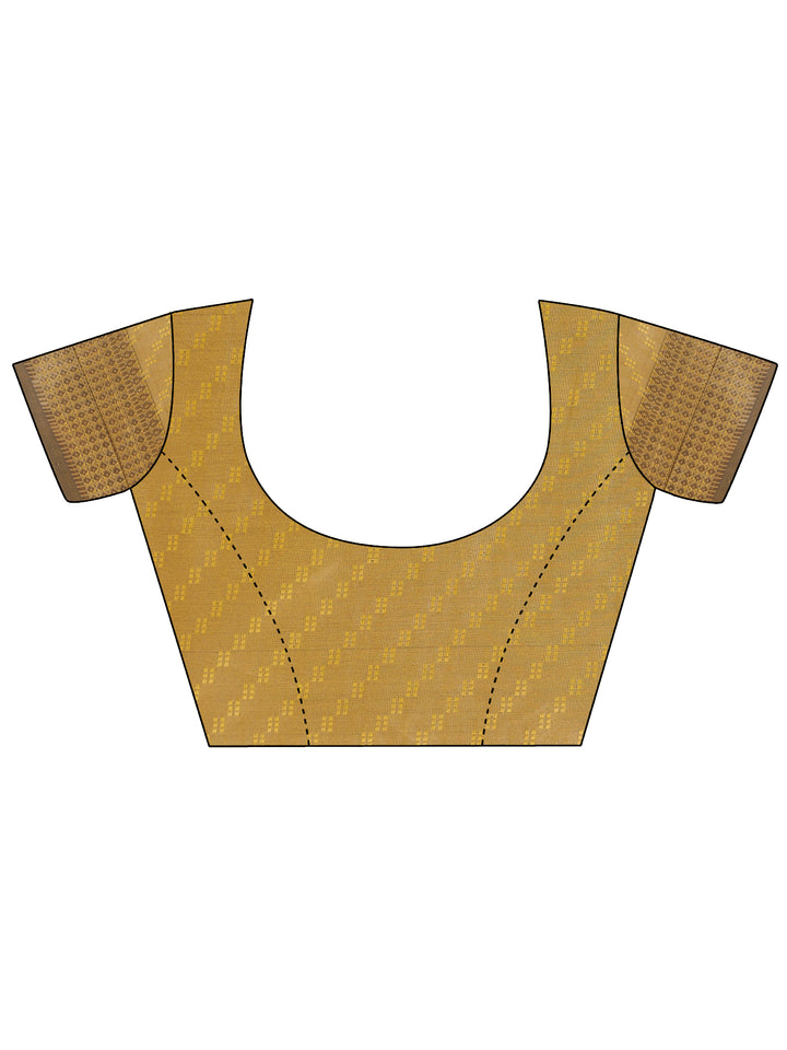 Mustard Colour Organza Saree Weaving Work With Blouse Piece
