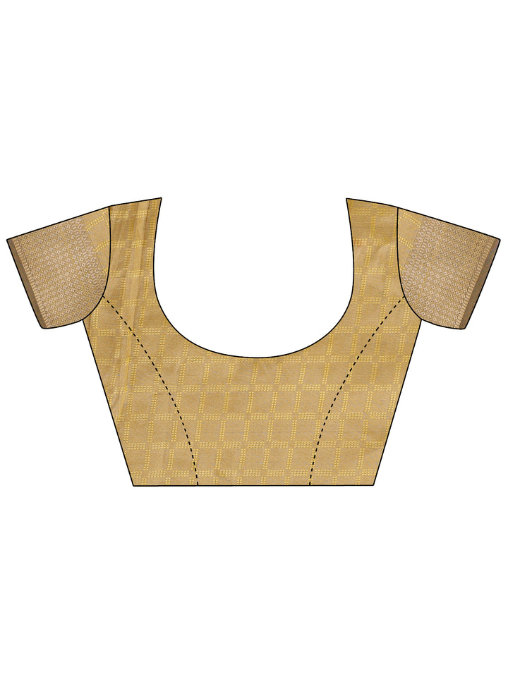 Mustard Colour Organza Saree Weaving Work With Blouse Piece