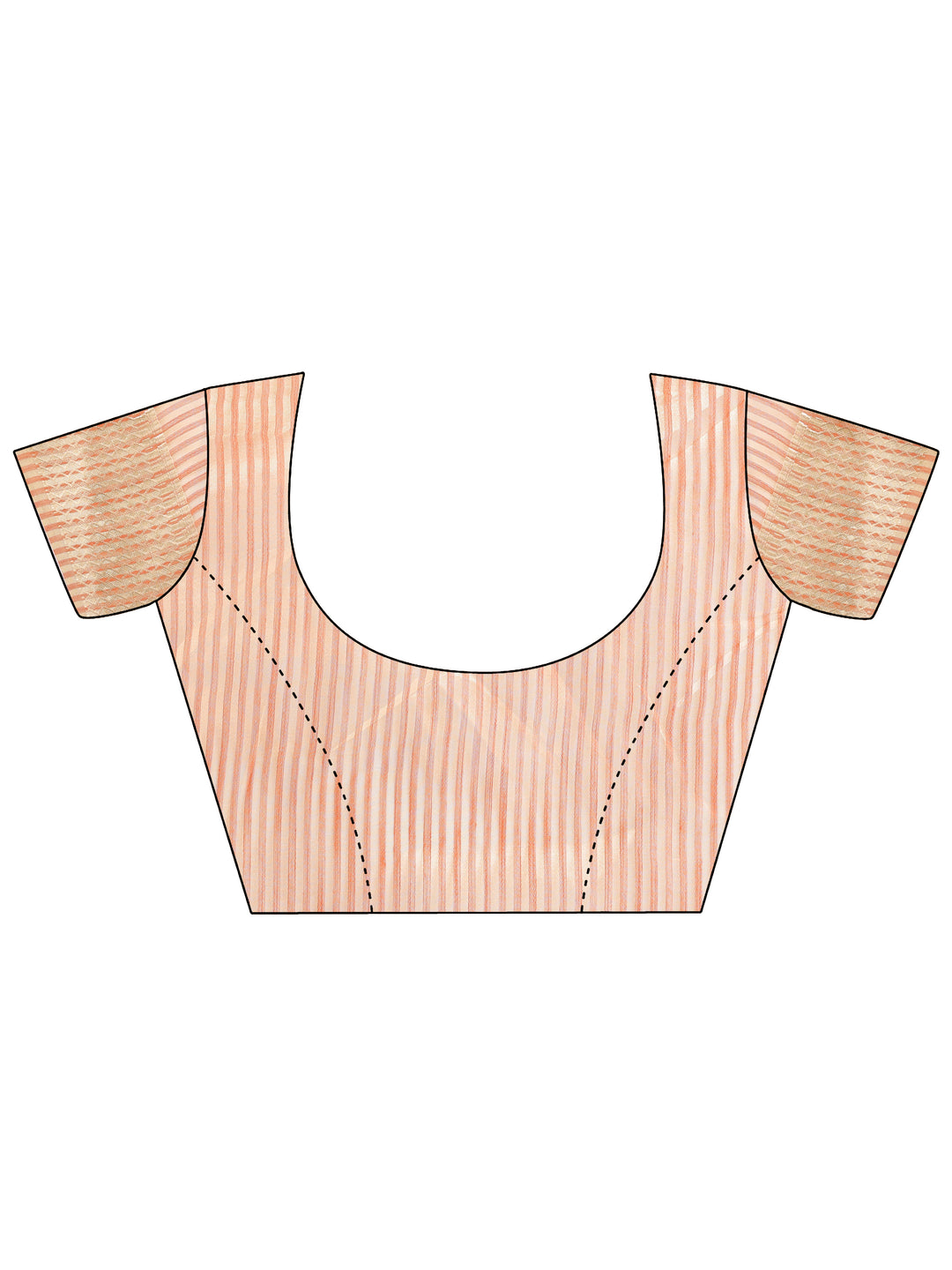 Peach Colour Organza Saree Weaving Work With Blouse Piece