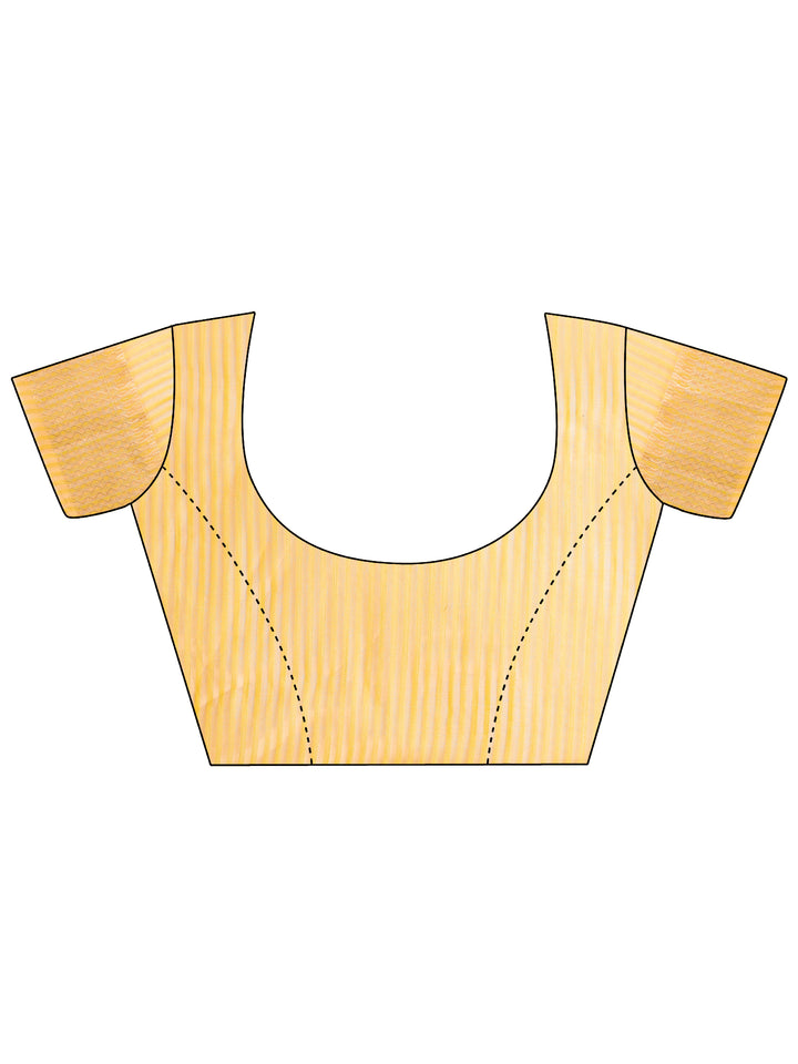 Mustard Colour Organza Saree Weaving Work With Blouse Piece