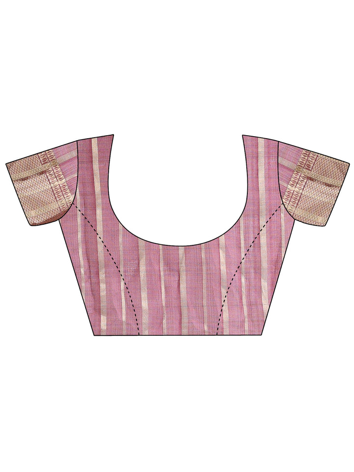 Purple Colour Organza Saree Weaving Work With Blouse Piece