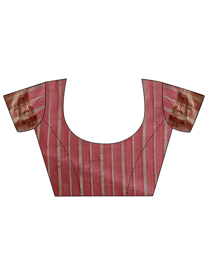 Maroon Colour Organza Saree  Weaving Work With Blouse Piece