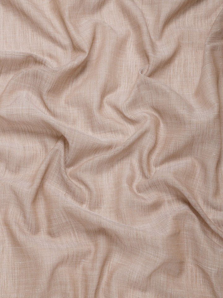 Beige Colour Linen Cotton Printed Work Saree With Blouse Piece