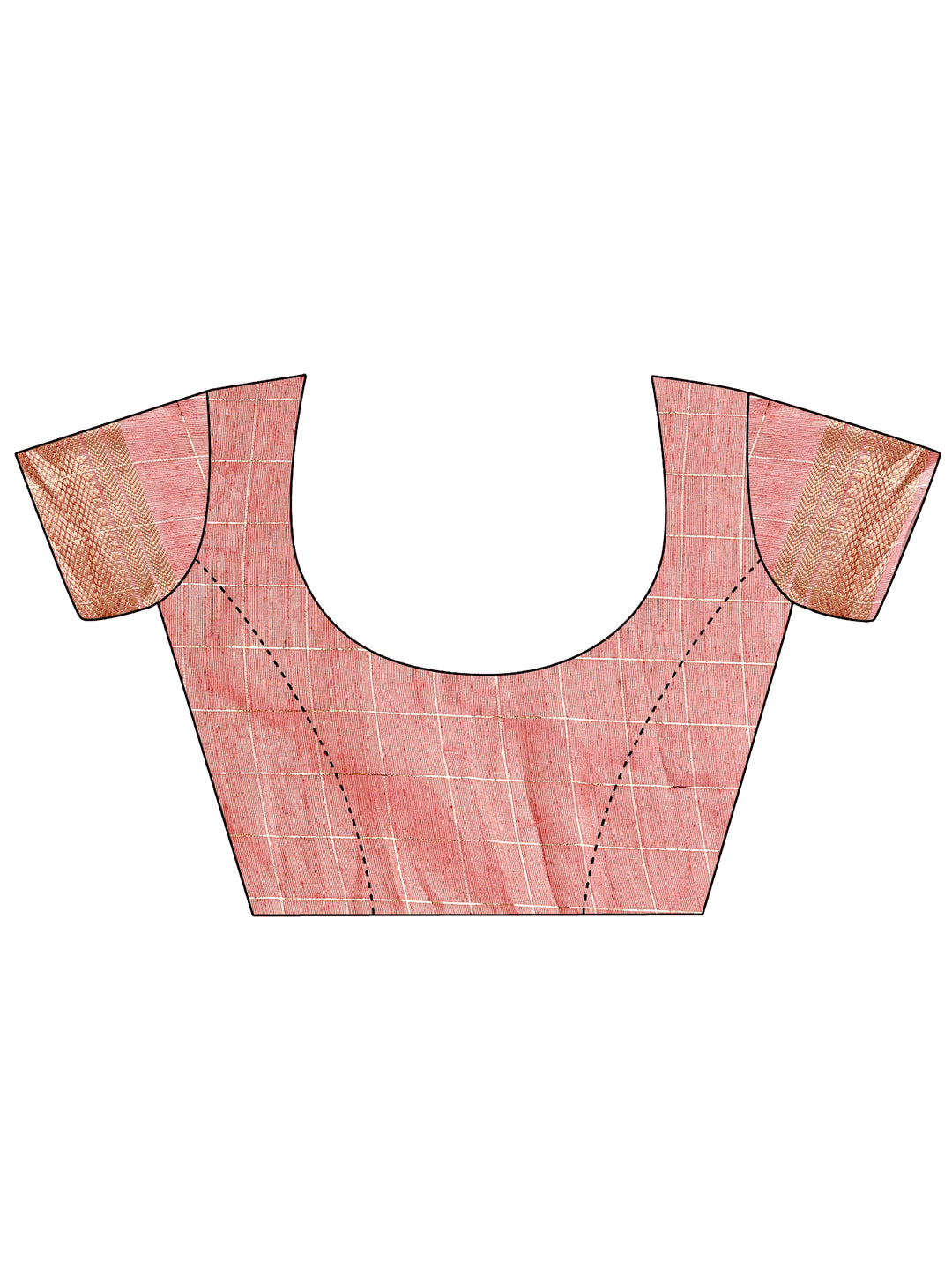 Peach Colour Organza Saree Weaving Work With Blouse Piece
