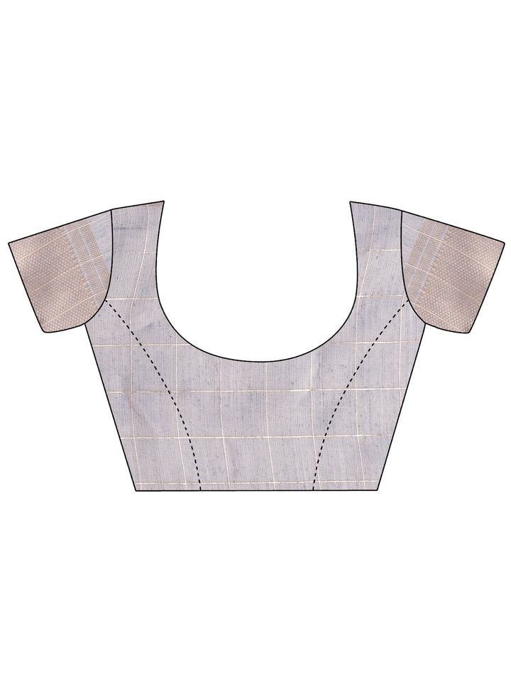 Gray Colour Organza Saree Weaving Work With Blouse Piece