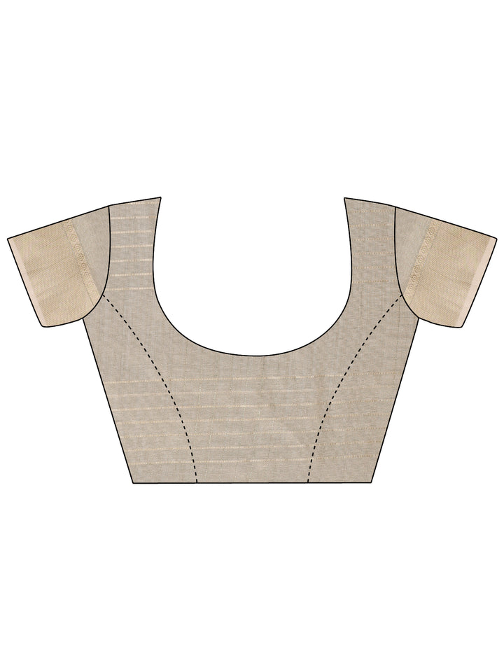 Beige Colour Organza Saree Weaving Work With Blouse Piece